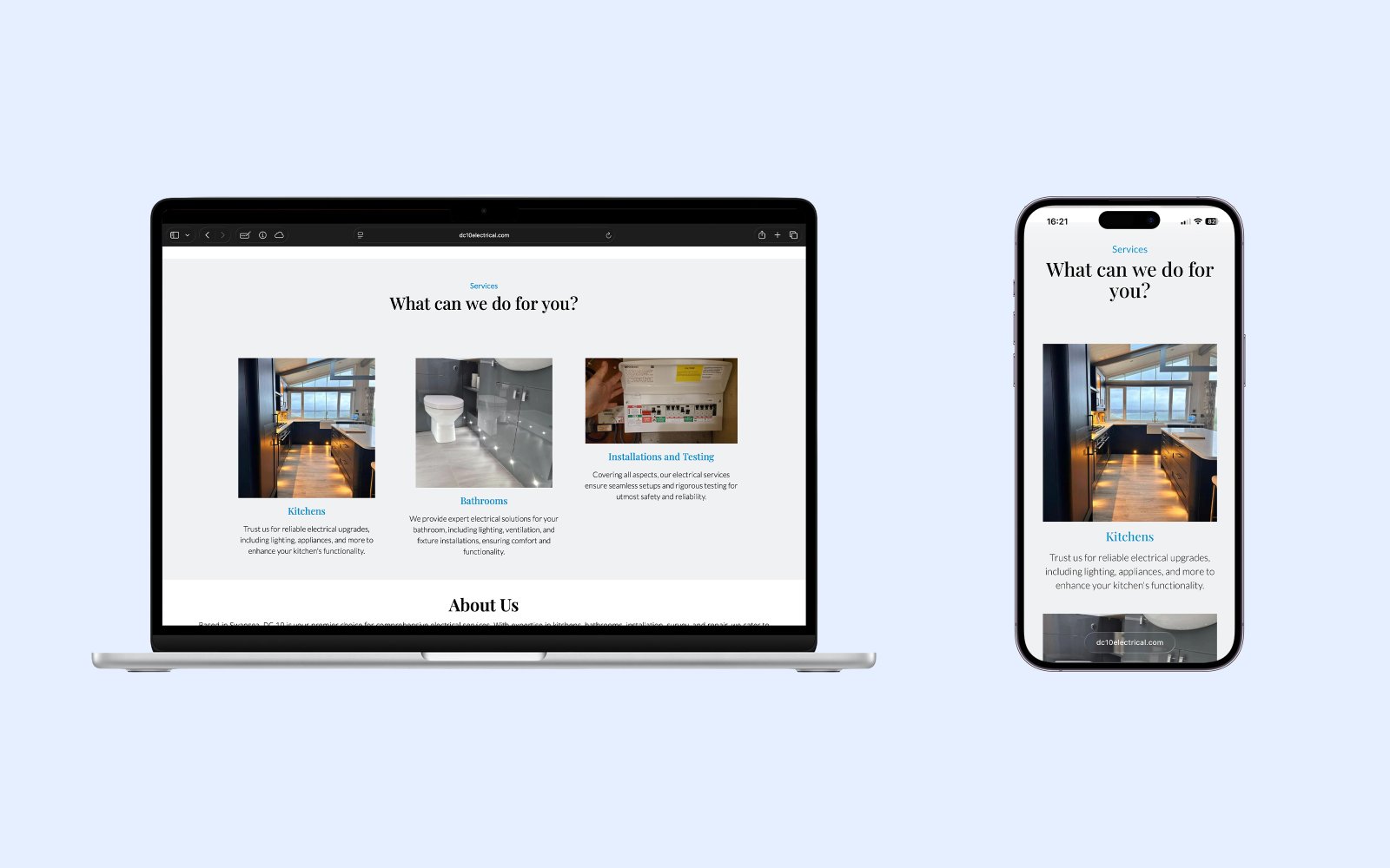 Service layout people can scan fast screenshot from the DC-10 Electrical turned local Swansea searches into trust-led enquiries across Gower case study