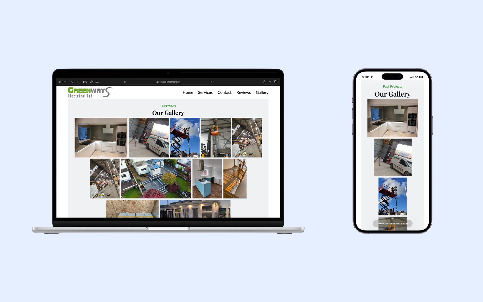 Project gallery that proves real work screenshot from the Greenways Electrical brought in 630 engaged local visitors looking for trusted electricians in Llanelli case study