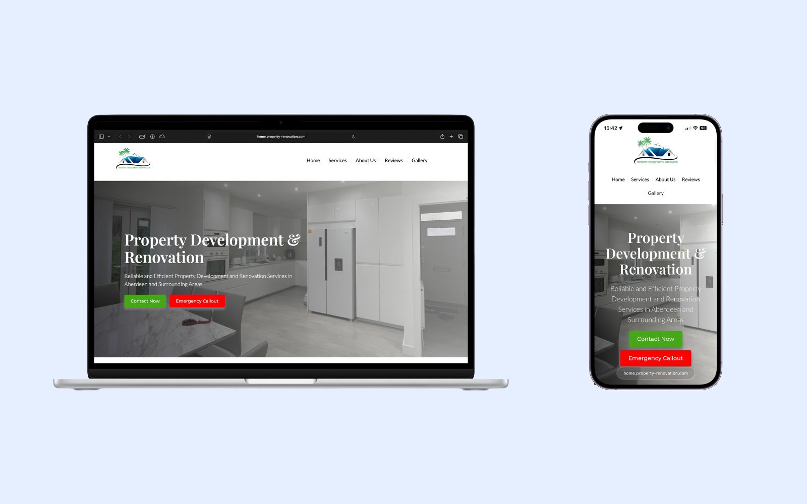Case study screenshot for Property Development & Renovation in Aberdeen turned the website into a steady stream of real enquiries