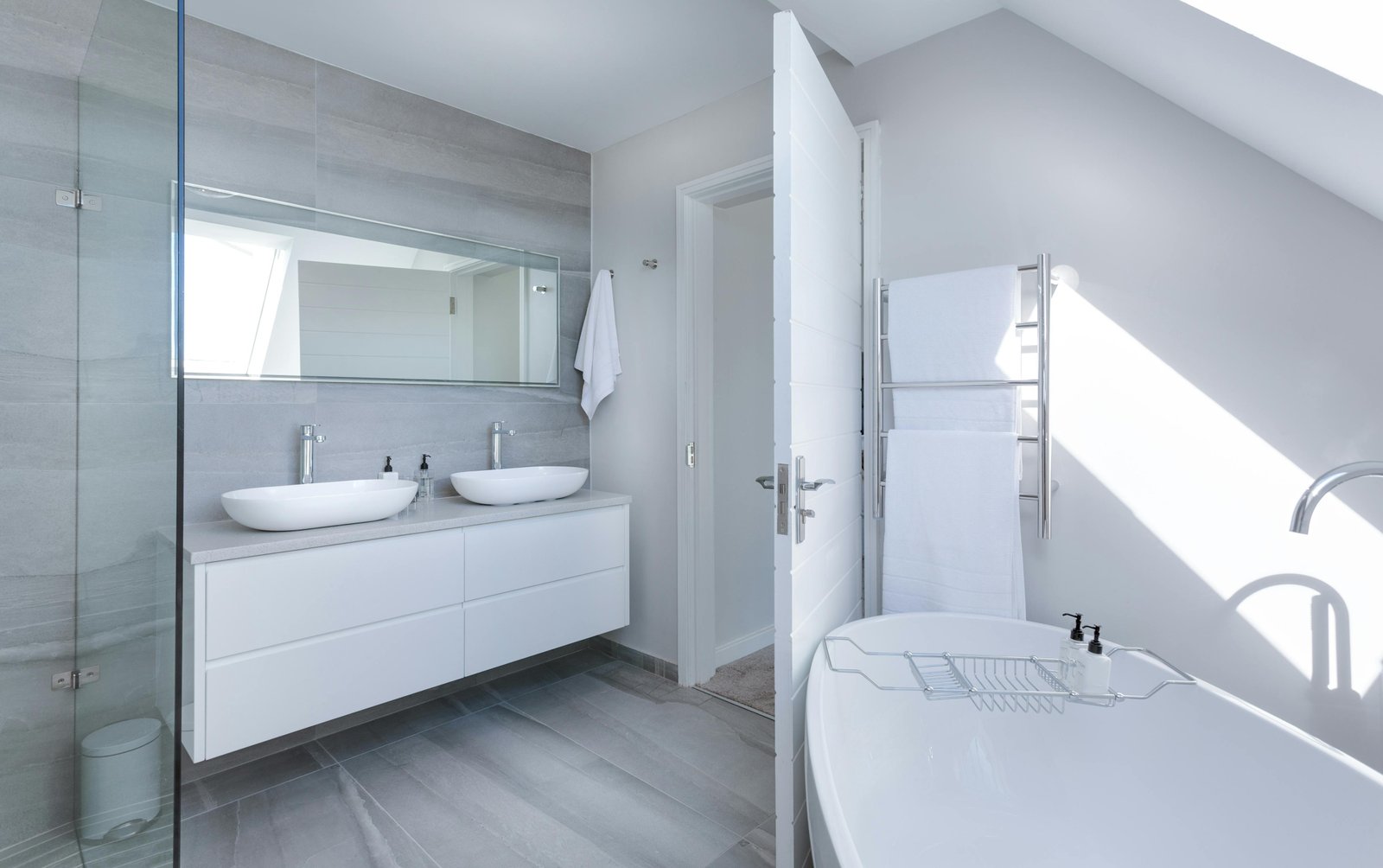 Professional bathroom fitter working on a home renovation project